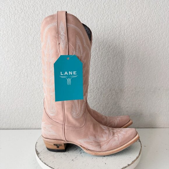 Lane LEXINGTON Womens Pink Cowboy Boots 7 Western Cowgirl Mid Calf Pointed Toe - Picture 2 of 11